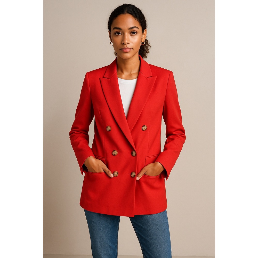 The‎ Drop Double Breasted Red Blazer Jacket Women's Size S